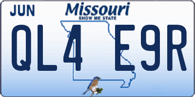 MO license plate QL4E9R