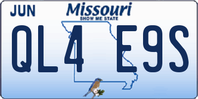 MO license plate QL4E9S