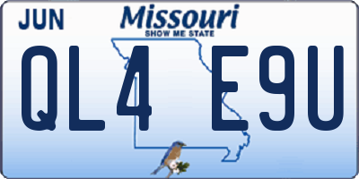 MO license plate QL4E9U