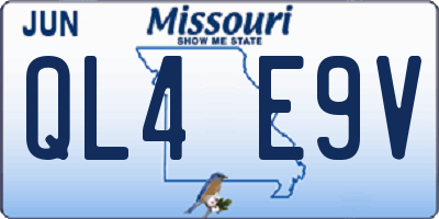 MO license plate QL4E9V