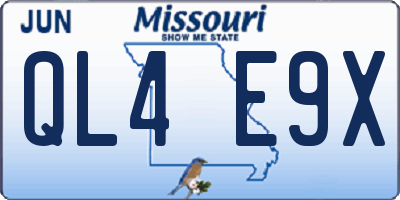MO license plate QL4E9X