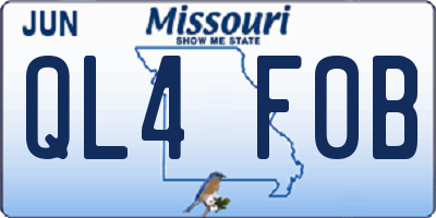 MO license plate QL4F0B
