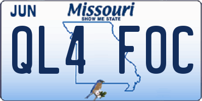 MO license plate QL4F0C
