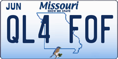 MO license plate QL4F0F