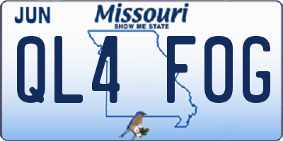 MO license plate QL4F0G
