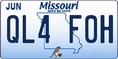 MO license plate QL4F0H