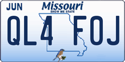 MO license plate QL4F0J