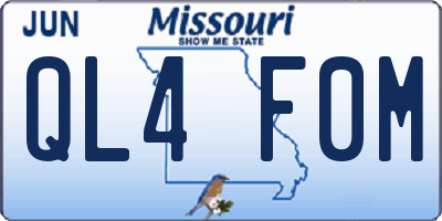 MO license plate QL4F0M