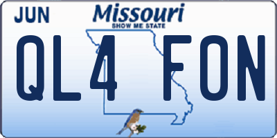 MO license plate QL4F0N