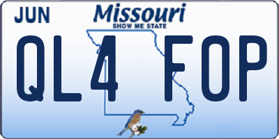 MO license plate QL4F0P