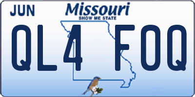 MO license plate QL4F0Q