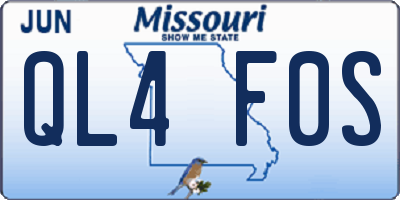 MO license plate QL4F0S