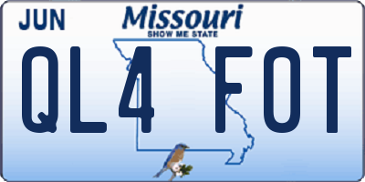 MO license plate QL4F0T