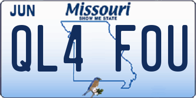 MO license plate QL4F0U