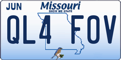 MO license plate QL4F0V