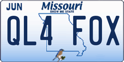 MO license plate QL4F0X