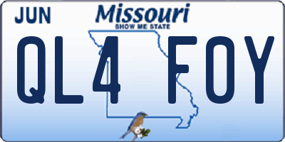 MO license plate QL4F0Y