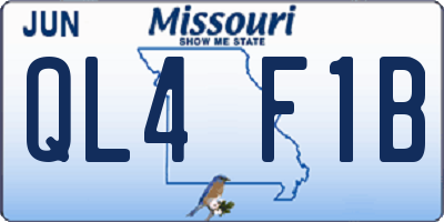 MO license plate QL4F1B