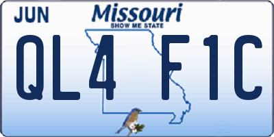 MO license plate QL4F1C