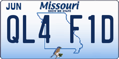 MO license plate QL4F1D