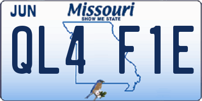 MO license plate QL4F1E