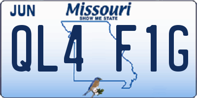 MO license plate QL4F1G