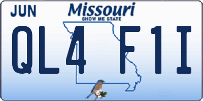 MO license plate QL4F1I