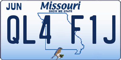 MO license plate QL4F1J