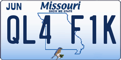 MO license plate QL4F1K