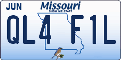 MO license plate QL4F1L