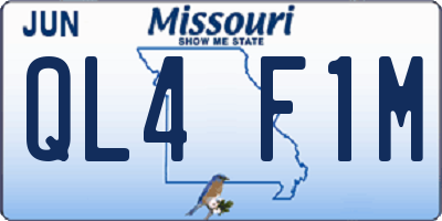 MO license plate QL4F1M