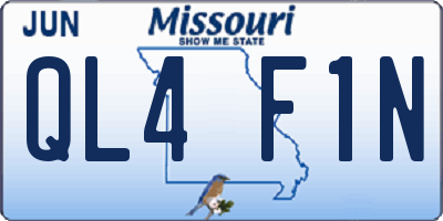MO license plate QL4F1N