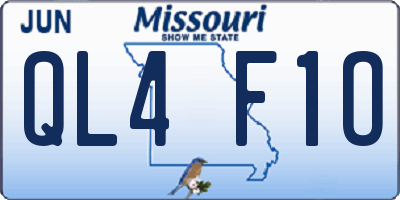 MO license plate QL4F1O