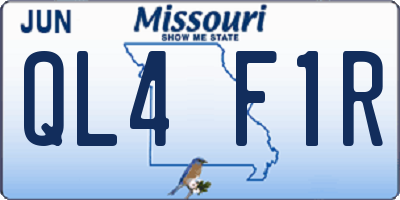 MO license plate QL4F1R