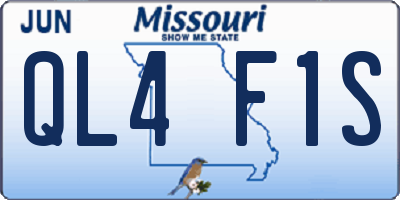 MO license plate QL4F1S