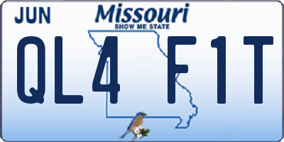 MO license plate QL4F1T