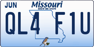 MO license plate QL4F1U