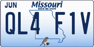 MO license plate QL4F1V