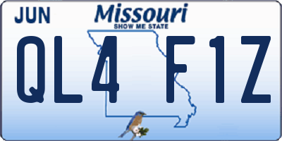 MO license plate QL4F1Z