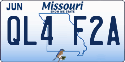 MO license plate QL4F2A