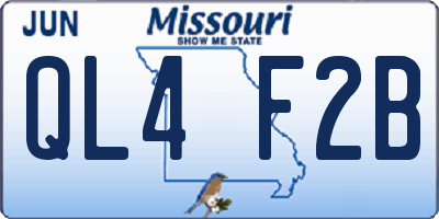 MO license plate QL4F2B