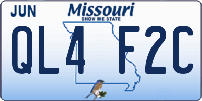MO license plate QL4F2C