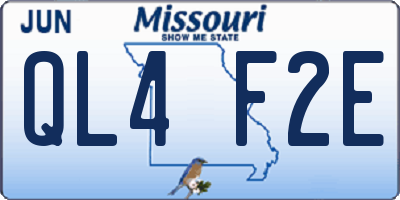 MO license plate QL4F2E