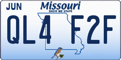 MO license plate QL4F2F