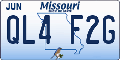 MO license plate QL4F2G
