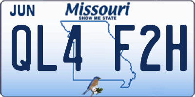 MO license plate QL4F2H