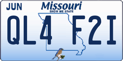 MO license plate QL4F2I