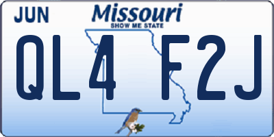 MO license plate QL4F2J