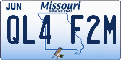 MO license plate QL4F2M