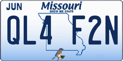 MO license plate QL4F2N